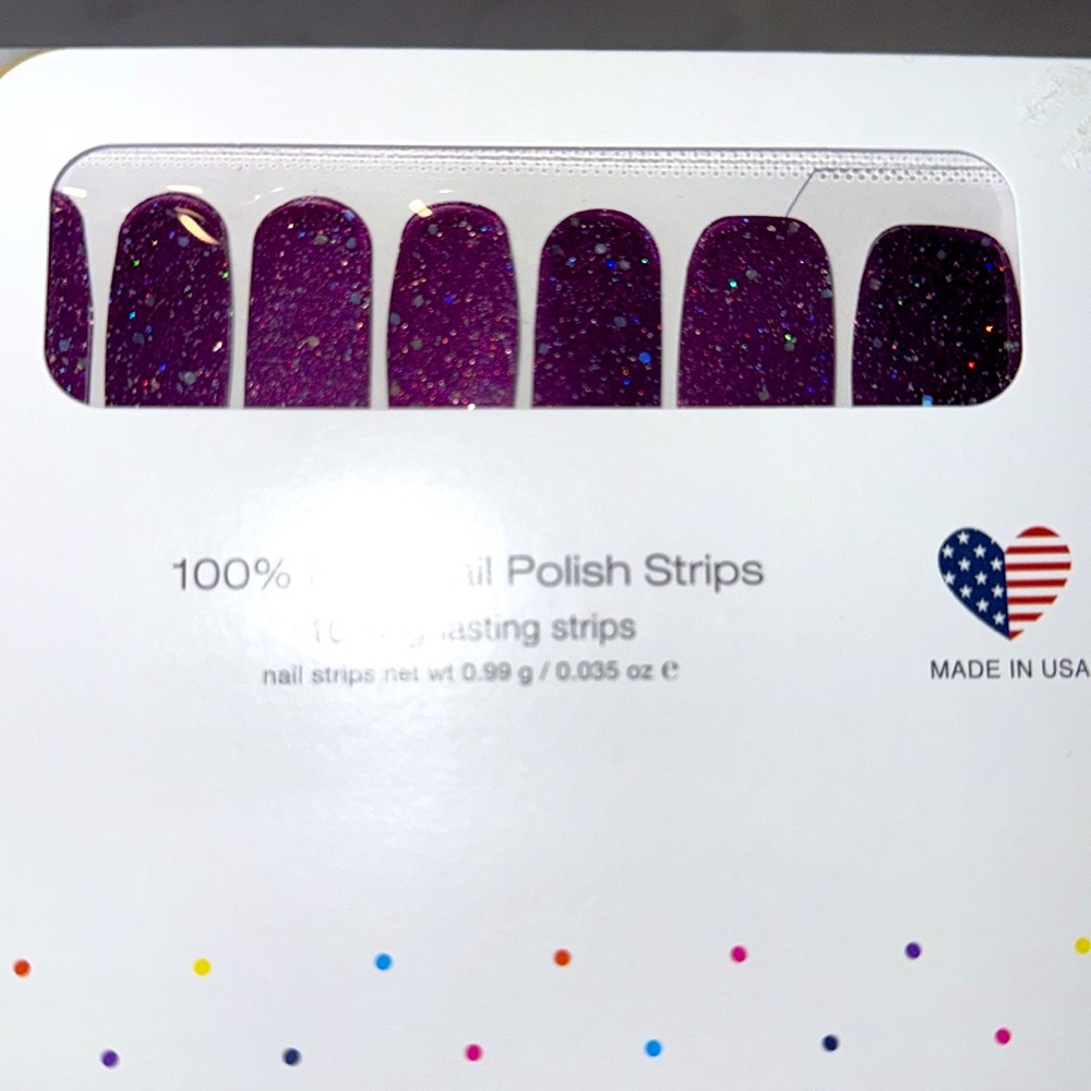 NEW Color Street Bordeaux Glitz Nail Polish Strips - Picture 5 of 5